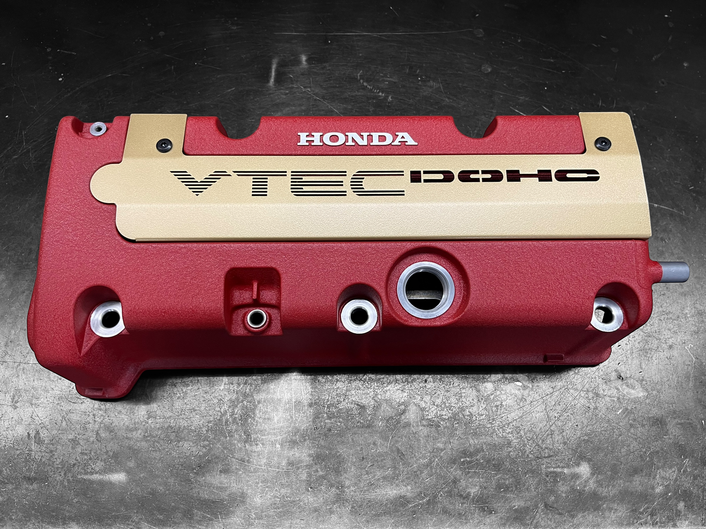 K20 K24 COIL PACK COVER FOR K-SERIES ALUMINUM POWDER COATED SATIN GOLD "VTEC DOHC" Ver. 2