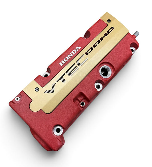 K20 K24 COIL PACK COVER FOR K-SERIES ALUMINUM POWDER COATED SATIN GOLD "VTEC DOHC" Ver. 2