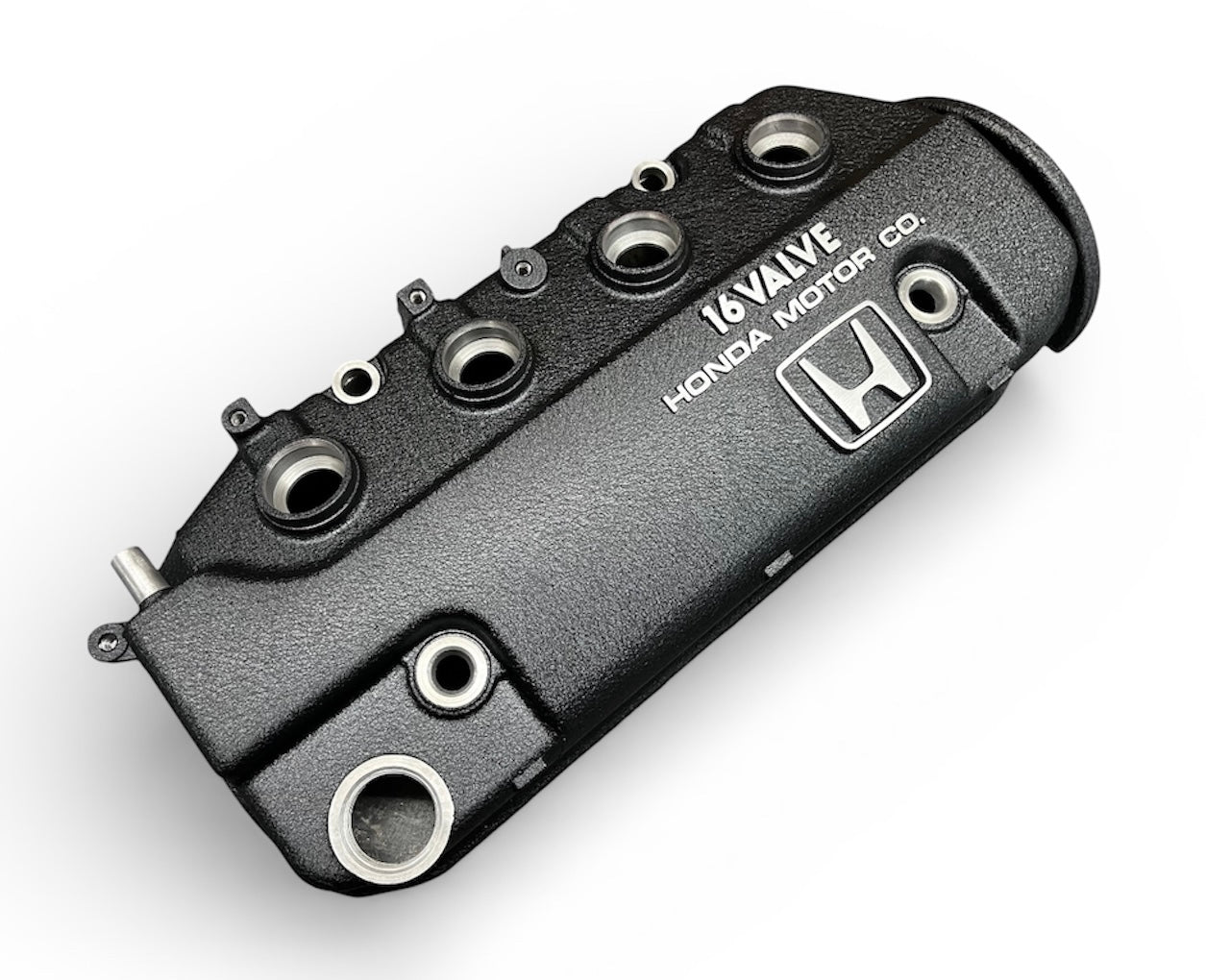 Honda D-Series D15 D16 1988-1995 Civic CRX Valve Cover Powder Coat Wrinkle Black Big “H” Logo