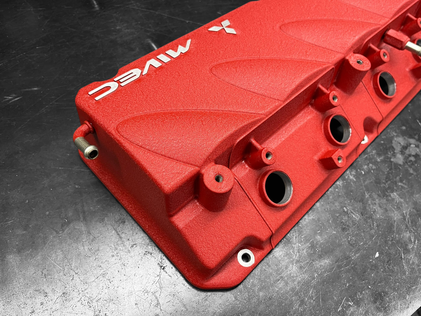 04-12  Mitsubishi Eclipse Galant Lancer Valve Cover 2.4 MIVEC 4G69 Powder Coated Wrinkle Red