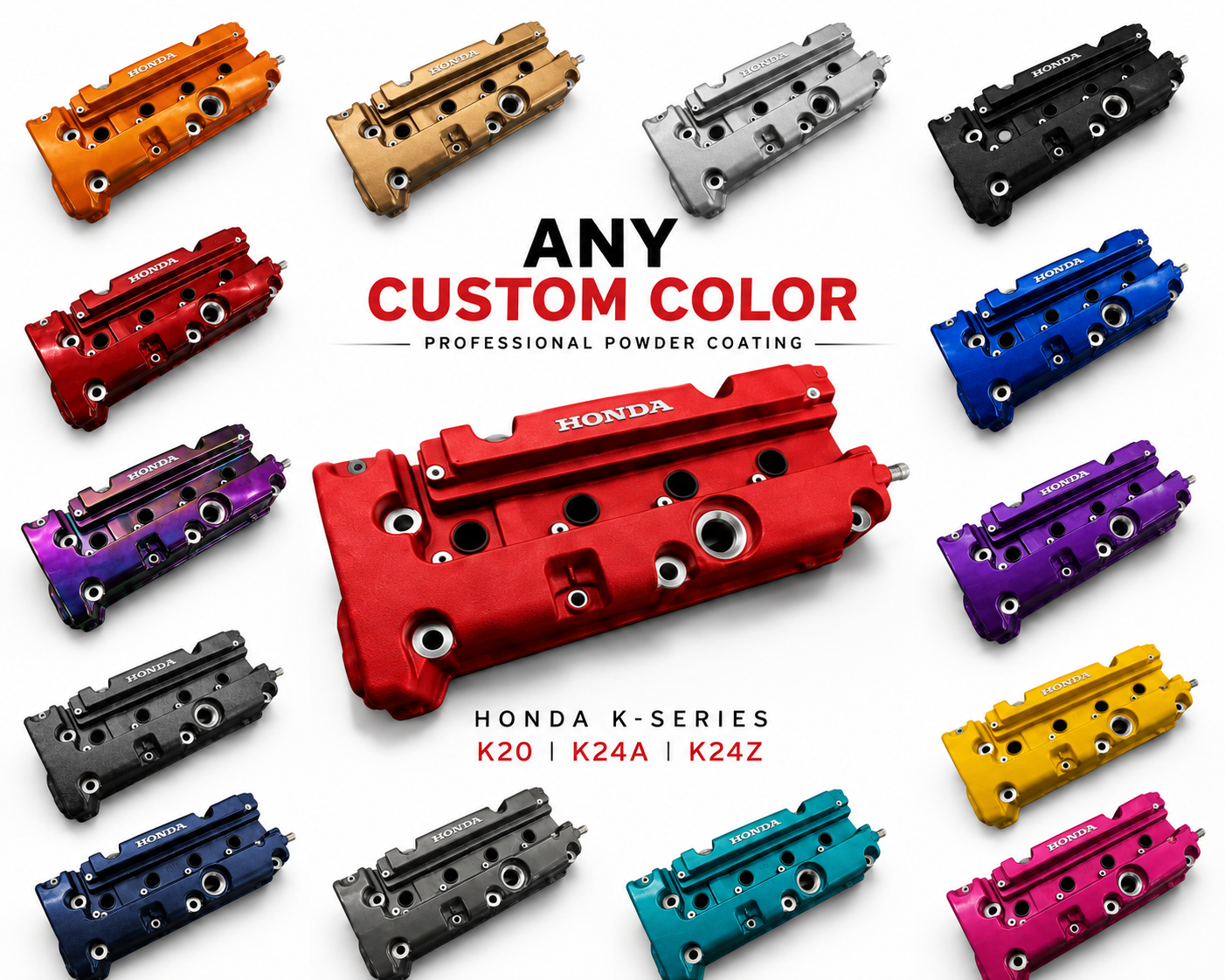 Honda K-Series Valve Cover Powder Coated ANY CUSTOM COLOR K20 K24A K24Z
