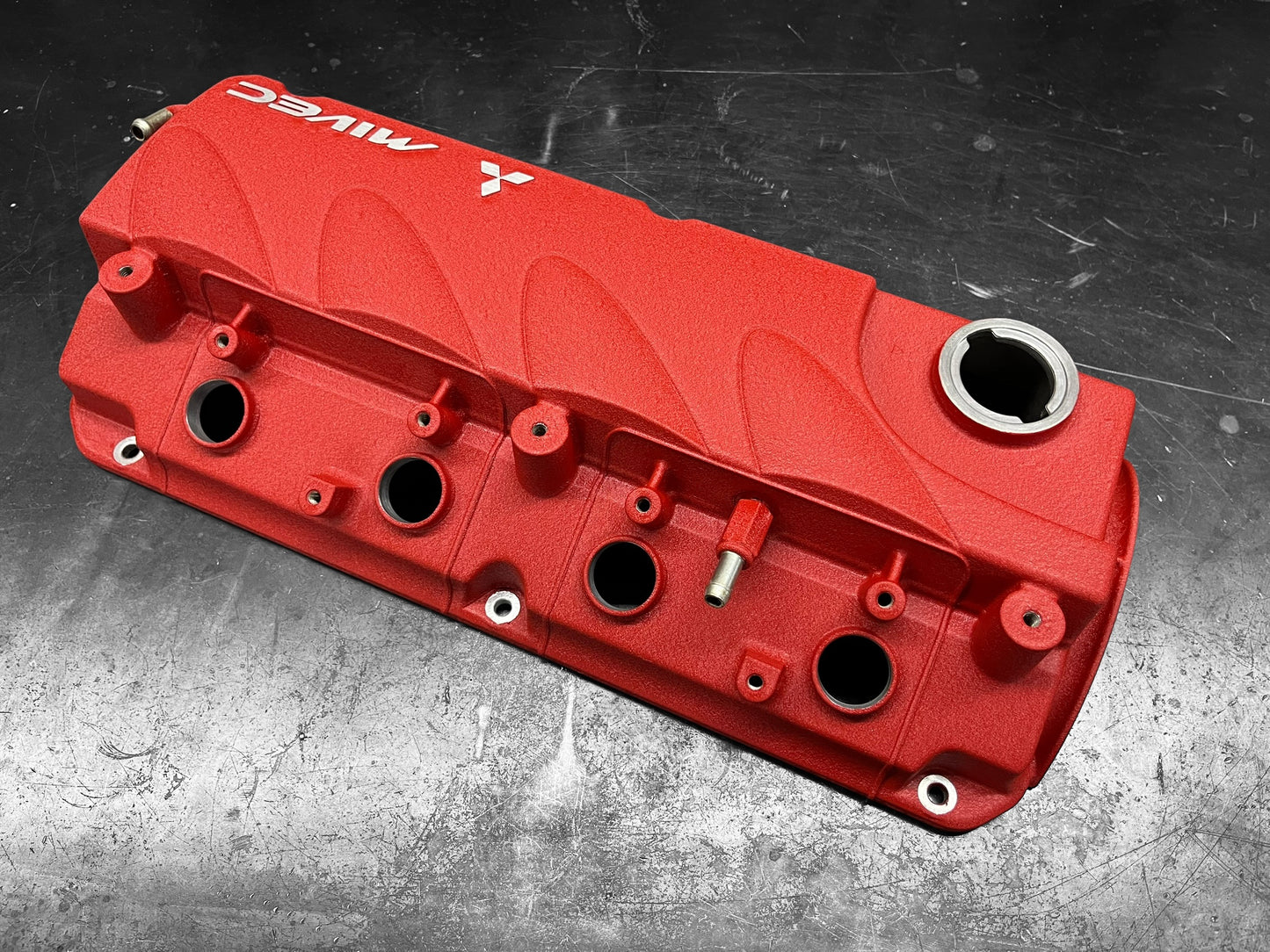 04-12  Mitsubishi Eclipse Galant Lancer Valve Cover 2.4 MIVEC 4G69 Powder Coated Wrinkle Red