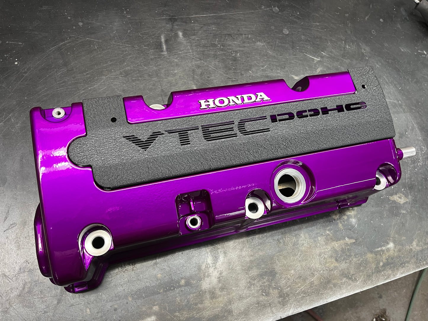 K20 K24 COIL PACK COVER FOR K-SERIES ALUMINUM POWDER COATED WRINKLE BLACK "VTEC DOCH"