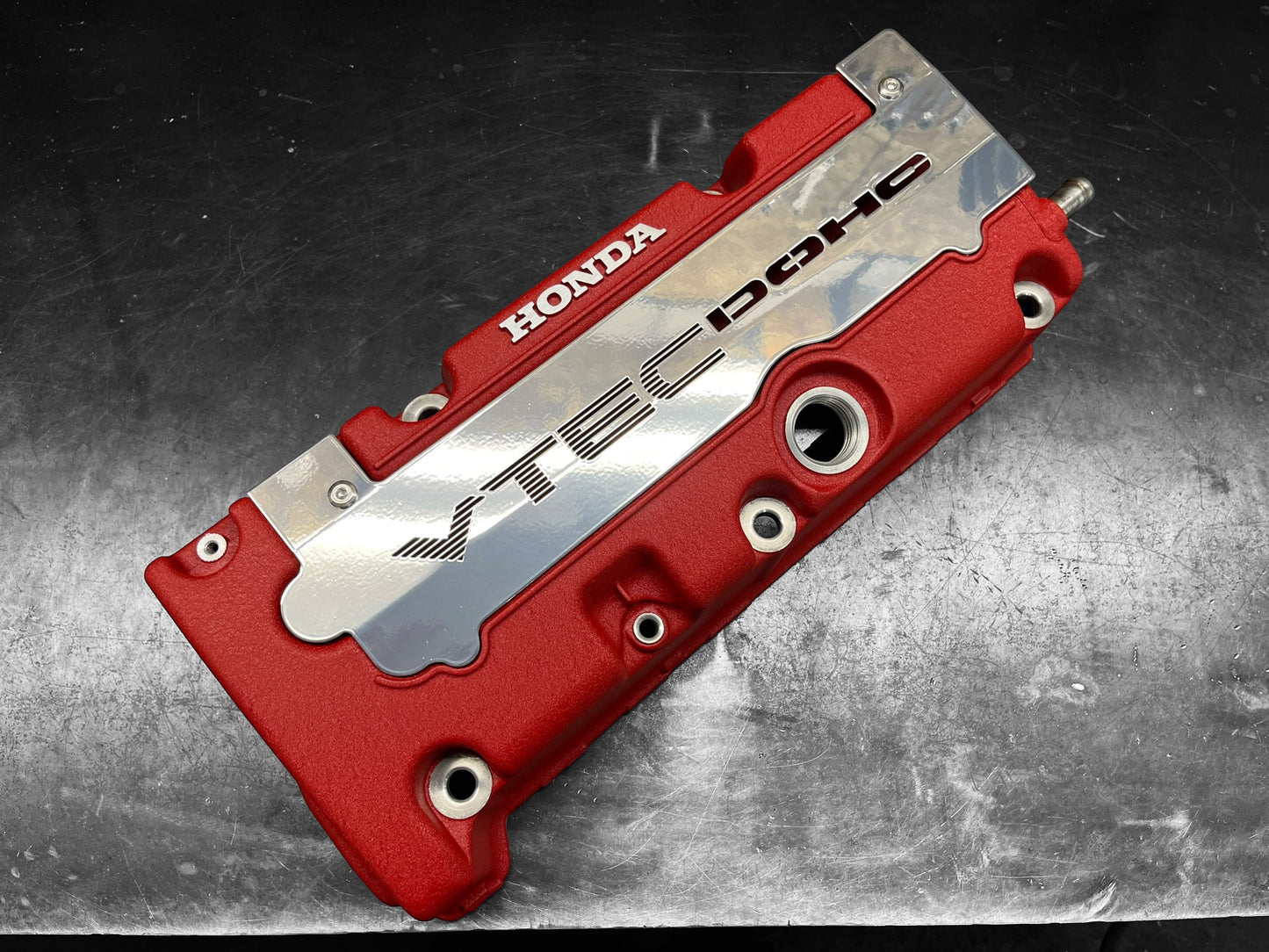 Honda K SERIES K24Z K24Z7 COIL PACK COVER CIVIC SI 9TH Gen Powder Coated Chrome "VTEC" Ver. 2