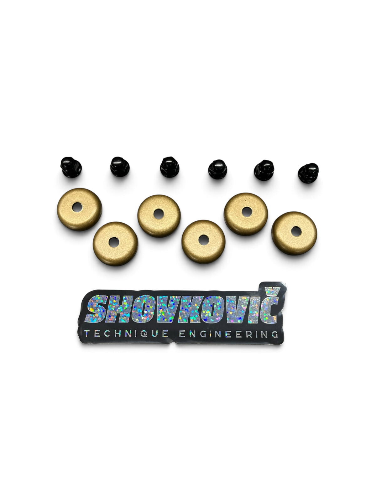 Honda K-Series K20 K24 Valve Cover Powder Coated Grommet Washer Satin Gold & Nut Black