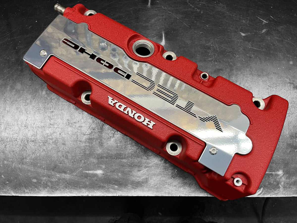 Honda K SERIES K24Z K24Z7 COIL PACK COVER CIVIC SI 9TH Gen Powder Coated Chrome "VTEC" Ver. 2