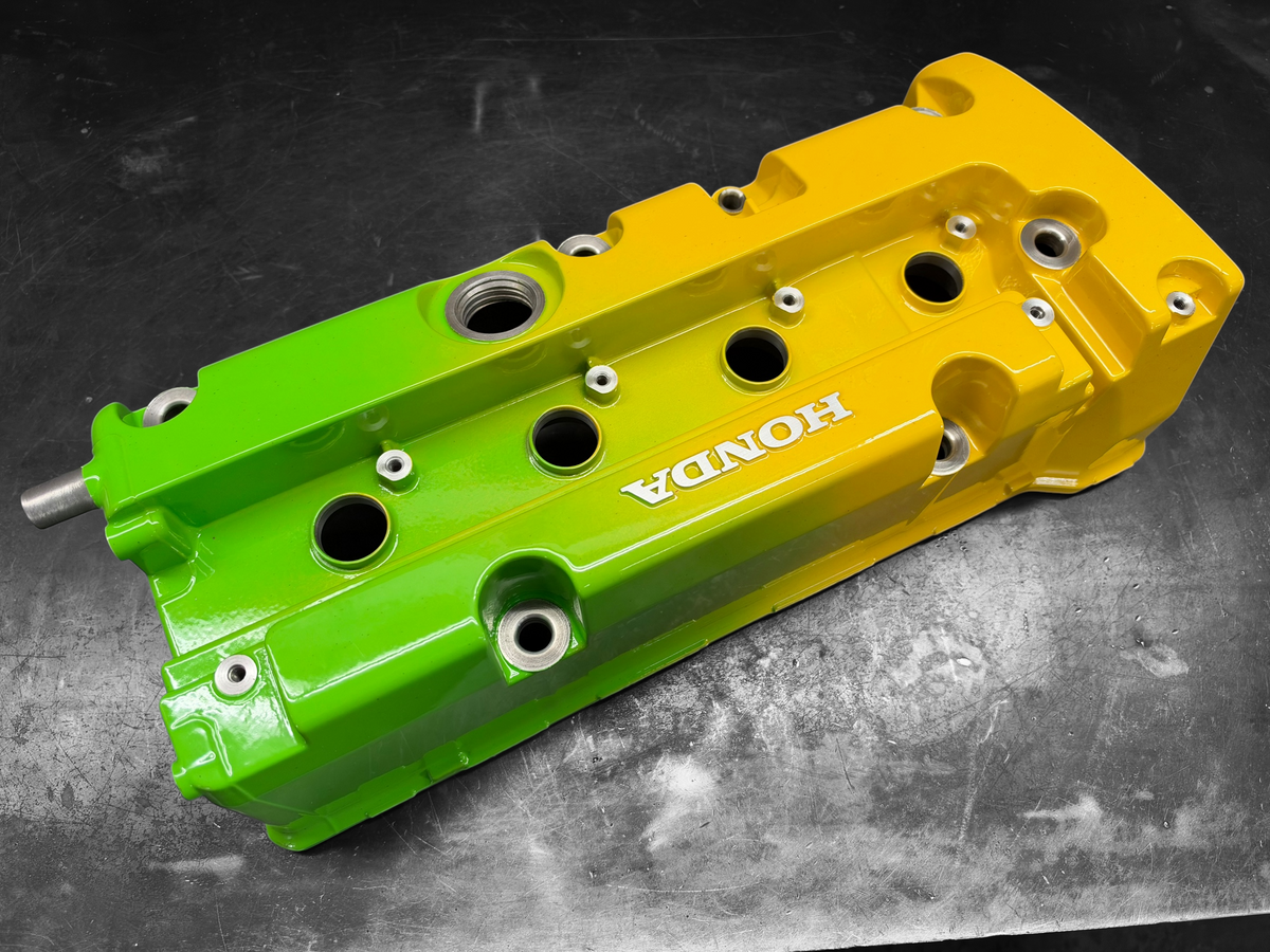 Honda K24 K20 Type R Civic RSX Valve Cover Powder Coated JUN Style Yellow Green