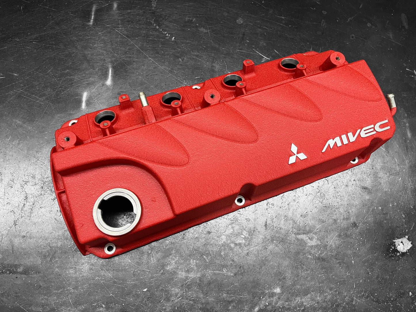 04-12  Mitsubishi Eclipse Galant Lancer Valve Cover 2.4 MIVEC 4G69 Powder Coated Wrinkle Red