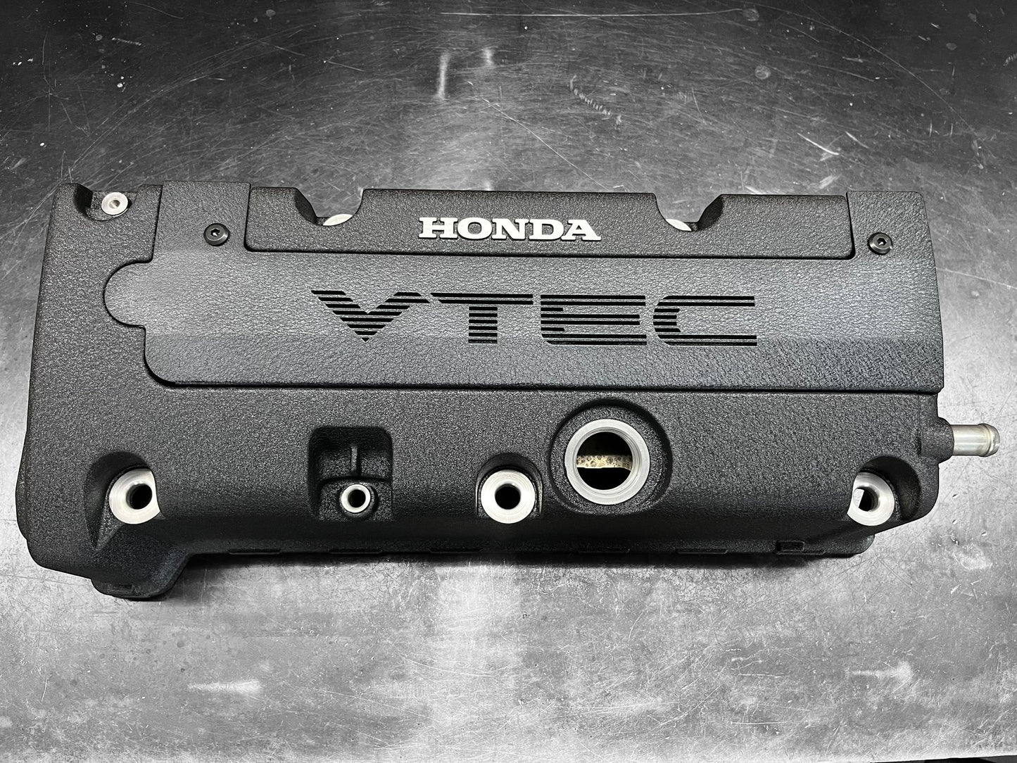 K20 K24 COIL PACK COVER FOR K-SERIES ALUMINUM POWDER COATED WRINKLE BLACK "VTEC" Ver. 1