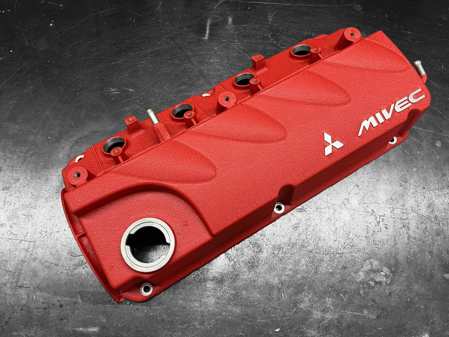04-12  Mitsubishi Eclipse Galant Lancer Valve Cover 2.4 MIVEC 4G69 Powder Coated Wrinkle Red