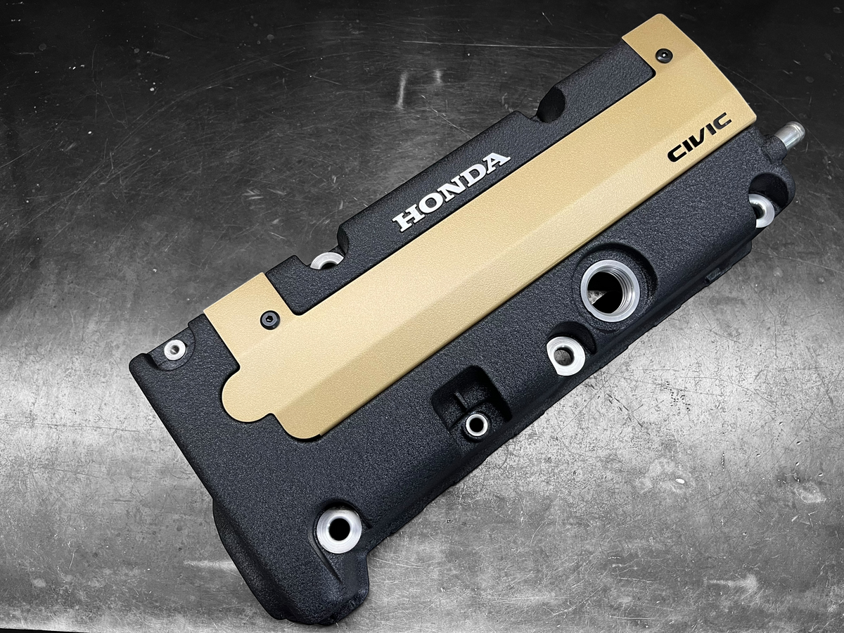 K20 K24 COIL PACK COVER FOR K-SERIES ALUMINUM POWDER COATED SATIN GOLD "CIVIC" Ver. 1
