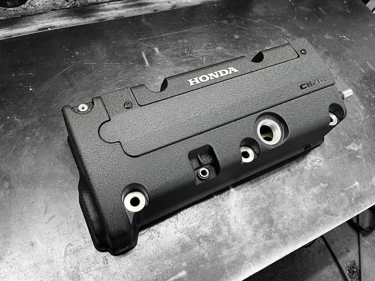 K20 K24 COIL PACK COVER FOR K-SERIES POWDER COATED WRINKLE BLACK ALUMINUM "CIVIC" Ver. 1