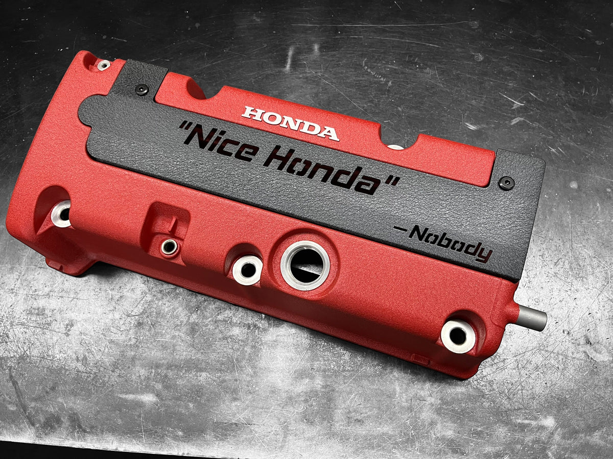 K20 K24 COIL PACK COVER FOR K-SERIES POWDER COATED WRINKLE BLACK “NICE HONDA” Ver. 2
