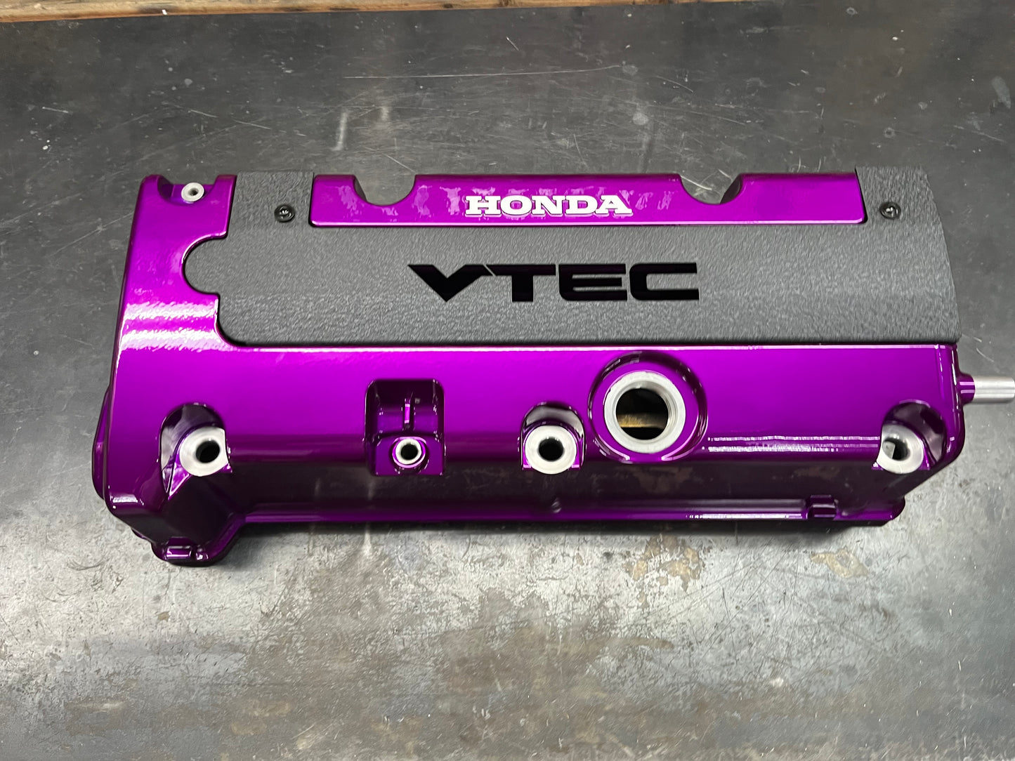 K20 K24 COIL PACK COVER FOR K-SERIES POWDER COATED WRINKLE BLACK ALUMINUM "VTEC" Ver. 3