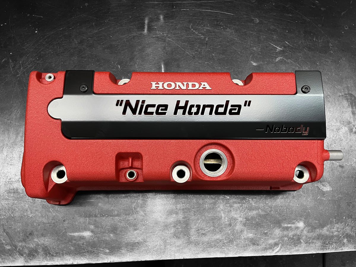 K20 K24 COIL PACK COVER FOR K-SERIES POWDER COATED SEMI GLOSS BLACK “NICE HONDA” Ver. 2