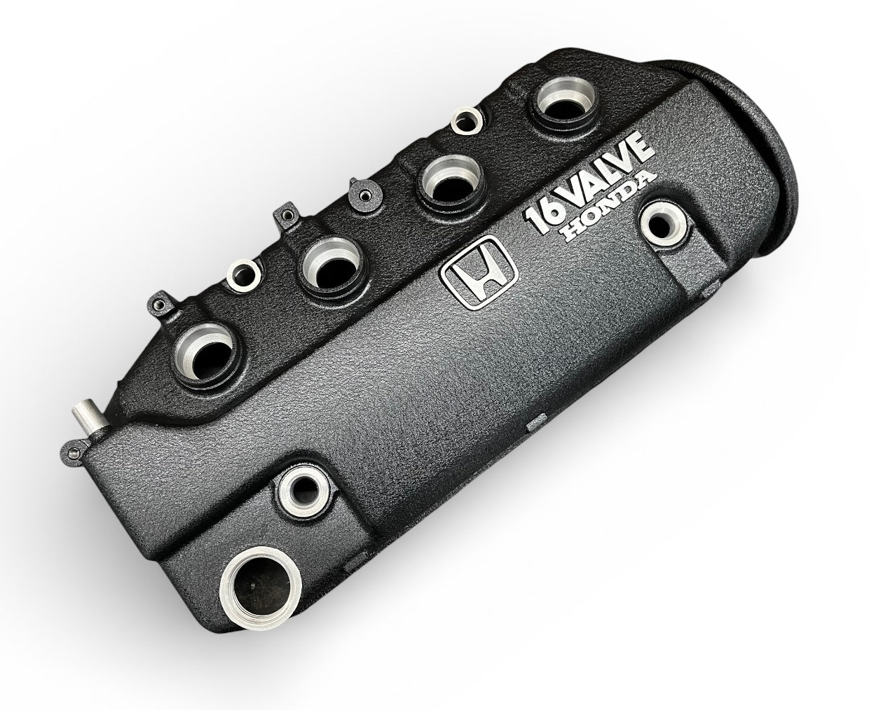 Honda D-Series D15 D16 1988-1995 Civic CRX Valve Cover Powder Coat Wrinkle Black Small “H” Logo