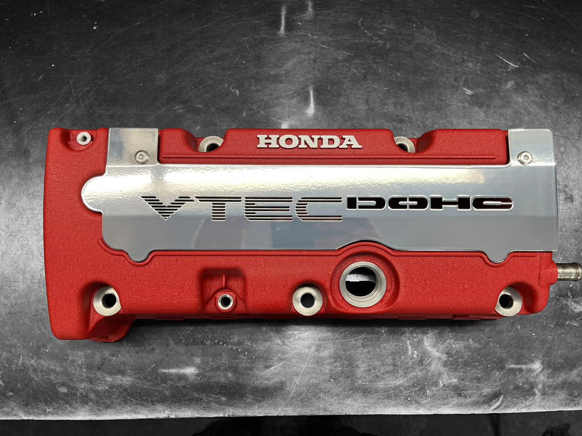 Honda K SERIES K24Z K24Z7 COIL PACK COVER CIVIC SI 9TH Gen Powder Coated Chrome "VTEC" Ver. 2