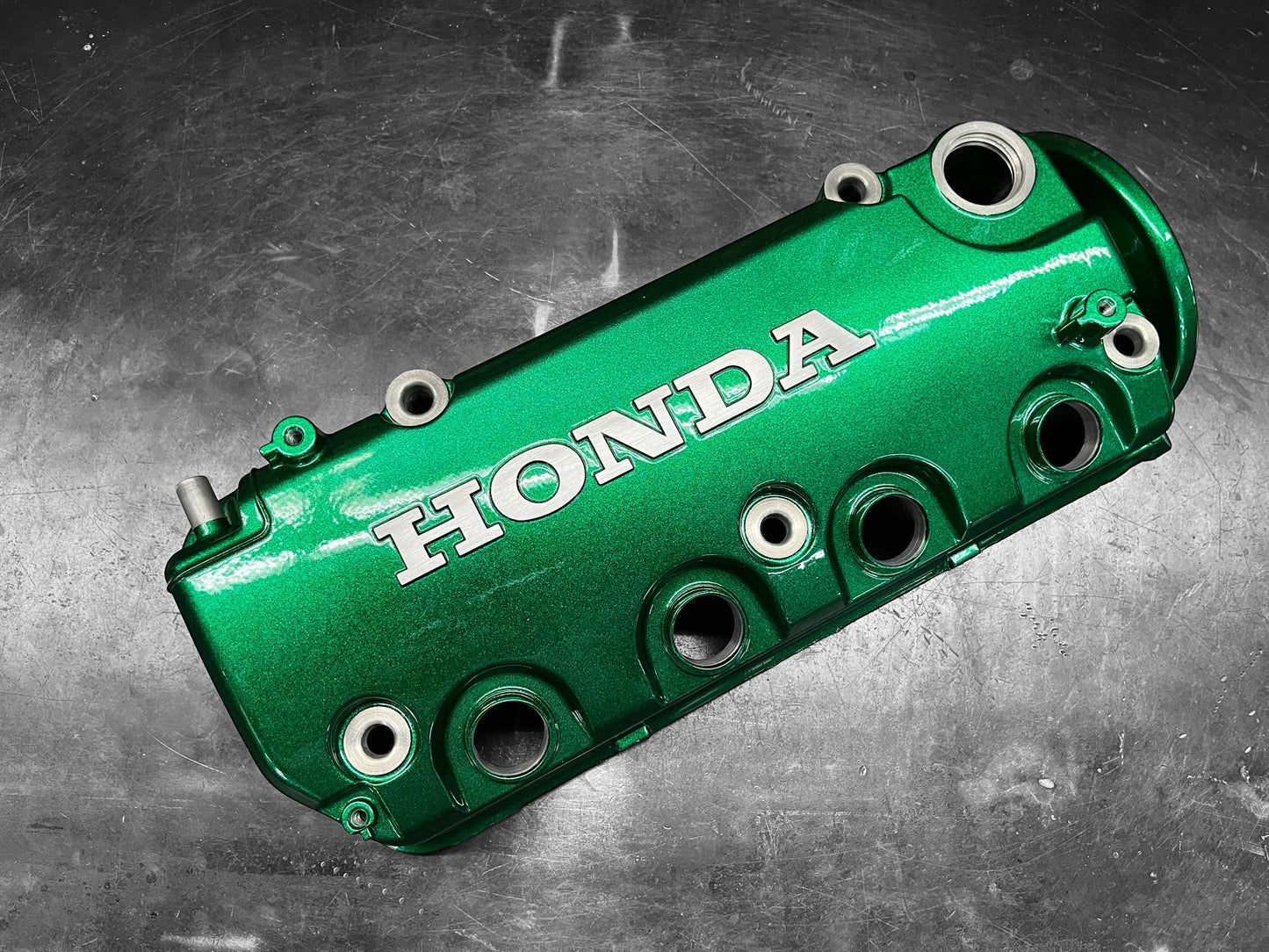 1992-2000 Honda Civic D Series Valve Cover Powder Coated Illusion Green