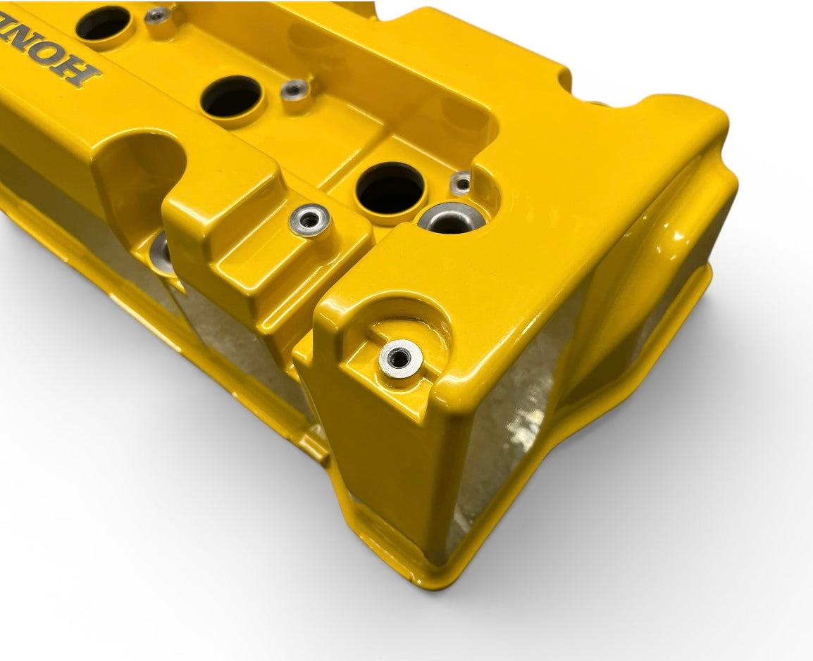 Honda K-SERIES K24 K20 Valve Cover Powder Coated SPOON Style Yellow