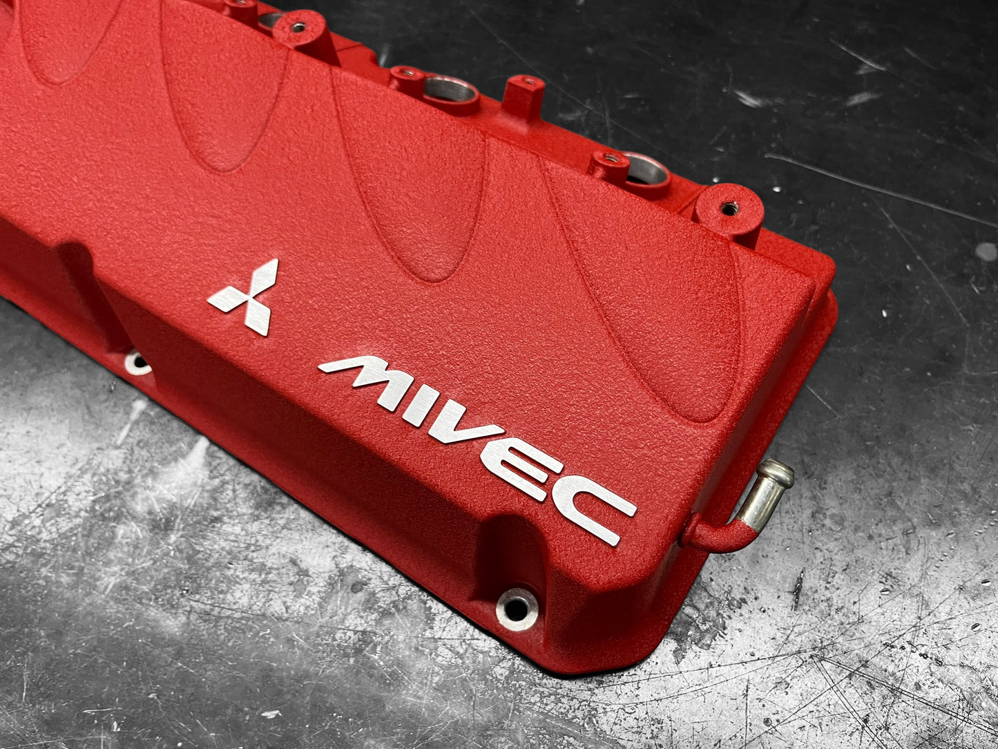 04-12  Mitsubishi Eclipse Galant Lancer Valve Cover 2.4 MIVEC 4G69 Powder Coated Wrinkle Red