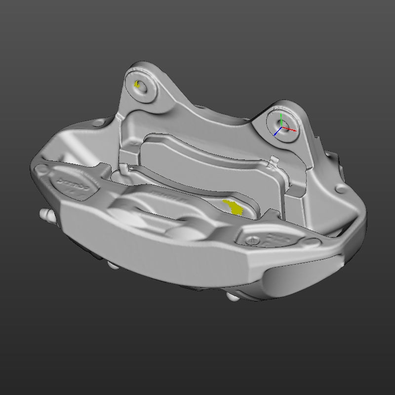 Tesla Model Y Front RH Brake Caliper (2 Scans With and Without Pads) 3D Scan STL