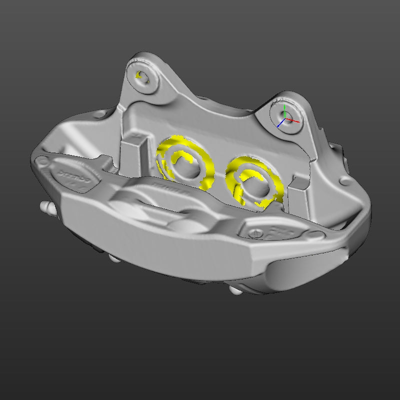 Tesla Model Y Front RH Brake Caliper (2 Scans With and Without Pads) 3D Scan STL